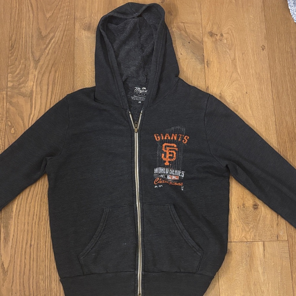 Giants Womens Zip-Up Hoodie - Black